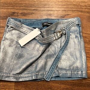 BDG Denim Silver Mini Skirt